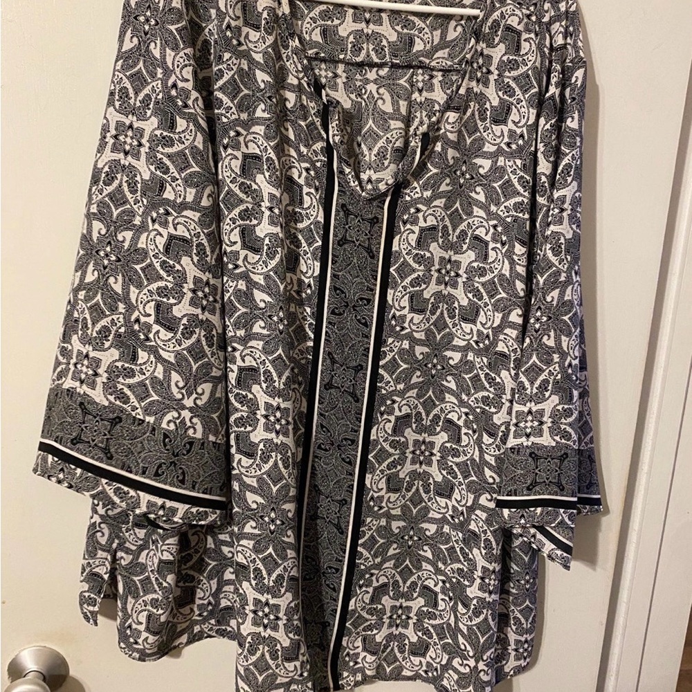 Cato Black and White Paisley shirt